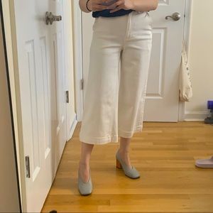Everlane cropped wide leg denim pants